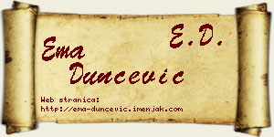 Ema Dunčević vizit kartica